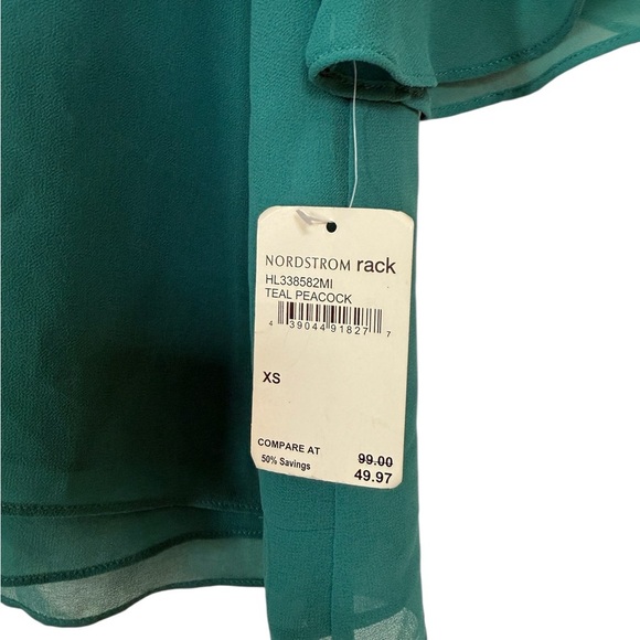 Chelsea28 Teal Tunic with Flared Sleeves - Picture 7 of 11